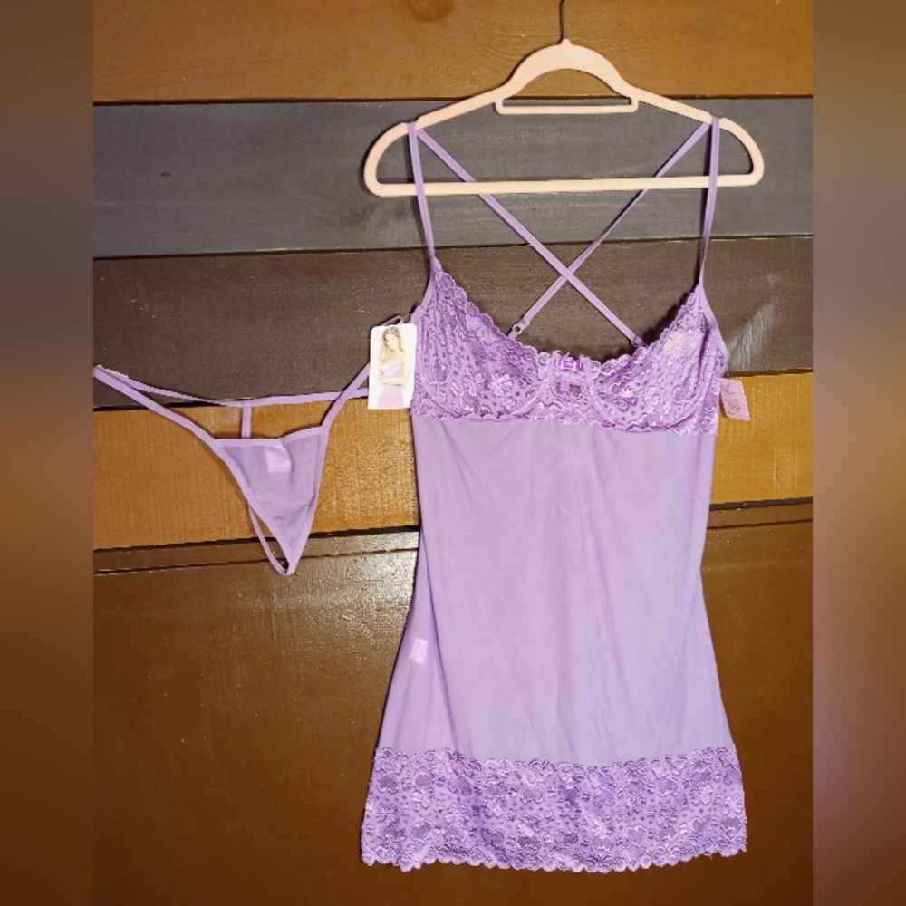NWT Sexy XXL Lover's Lane Lilac Lace Gorgeous Lingerie - Picture 12 of 14